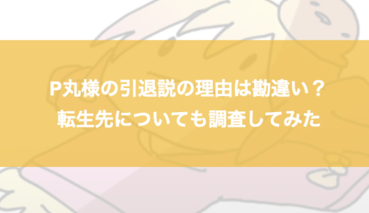 p丸様の引退説の理由は勘違い？転生先についても調査してみた