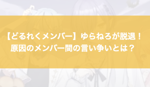 【どるれくメンバー】ゆらねろが脱退！原因のメンバー間の言い争いとは？